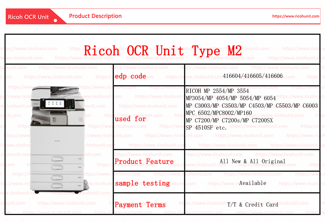 Factory Direct Sales Ricoh OCR unit type M2 China manufacturer