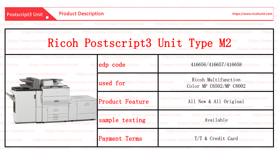 High quality cheap Ricoh postscript 3 unit type M2 Supplies