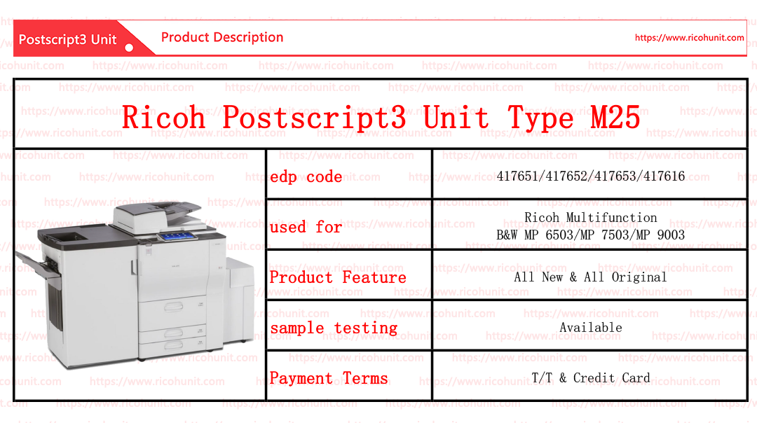 best sale Ricoh postscript3 unit type M25 China manufacture 