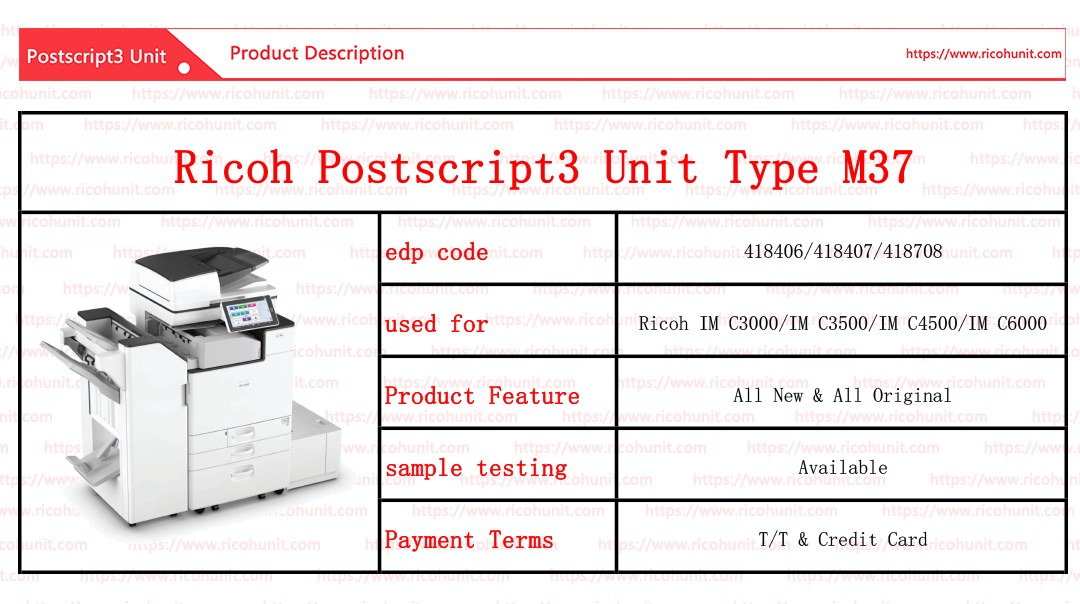 Factory direct Ricoh postscript3 unit type M37