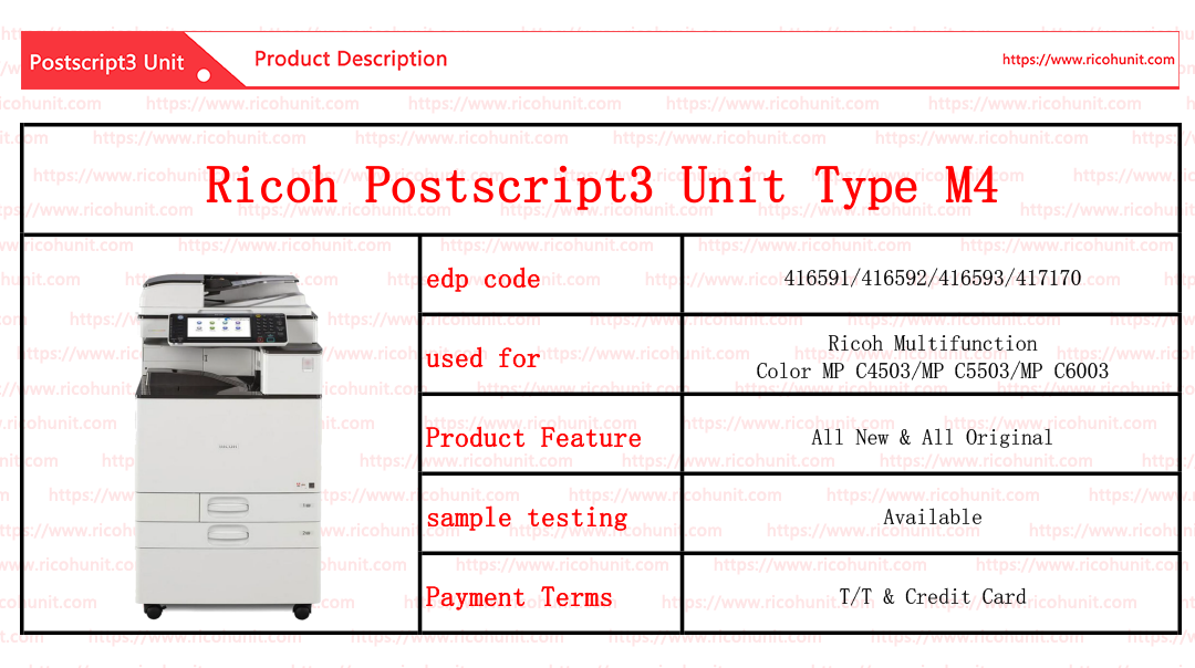 High quality cheap Ricoh postscript3 unit type M4 China manufacture 