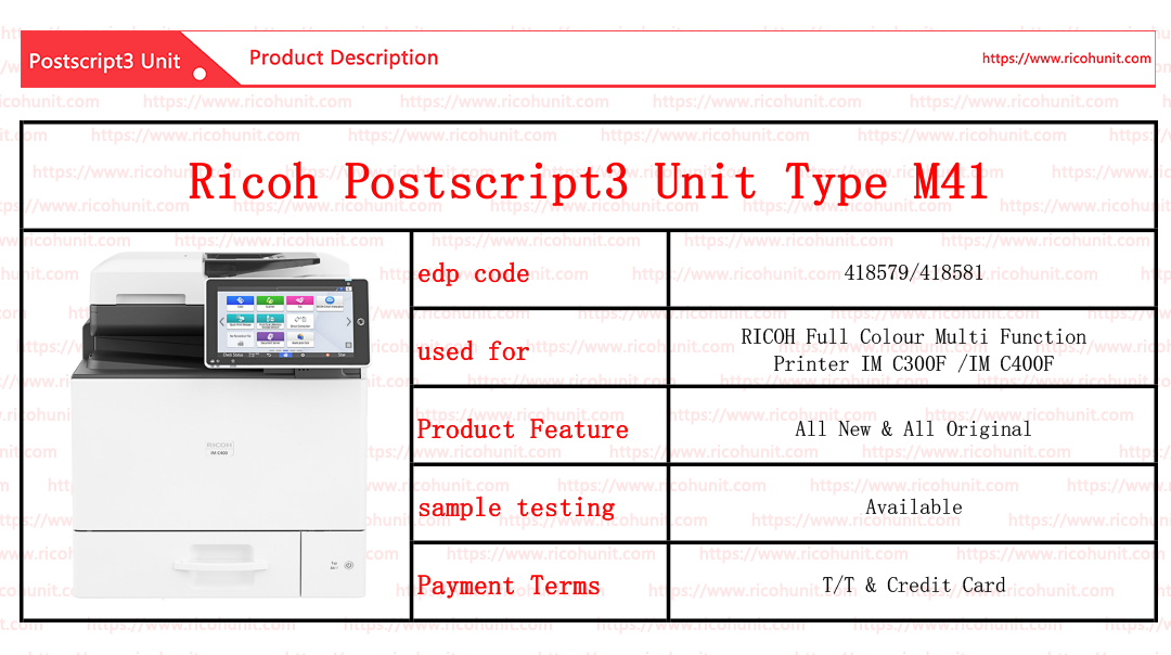 original Ricoh postscript3 unit type M41 supplier