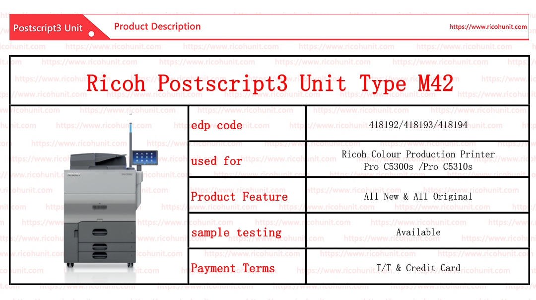 Ricoh PostScript3 Unit Type M42 - Professional OEM PostScript3 Solution