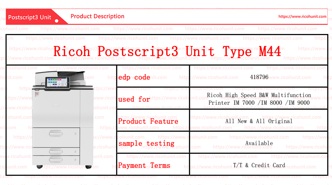 competitive price of Ricoh postscript3 unit type M44