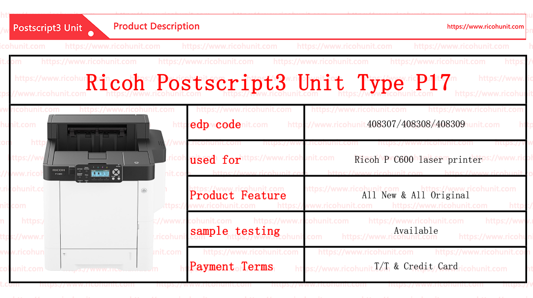  Factory Direct High Quality Ricoh postscript3 unit type P17 Supplier