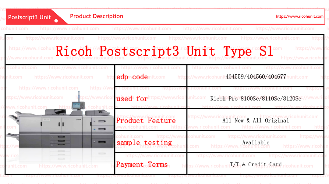 Manufactory direct Ricoh postscript3 unit type S1 Supplier