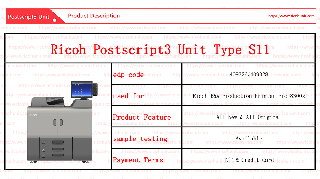 Cheap Factory Price Ricoh postscript3 unit type S11 supplier