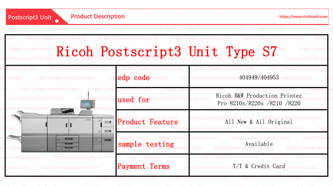 High quality & best price Ricoh postscript3 unit type S7 Supplier